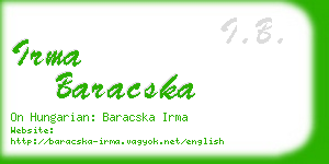 irma baracska business card